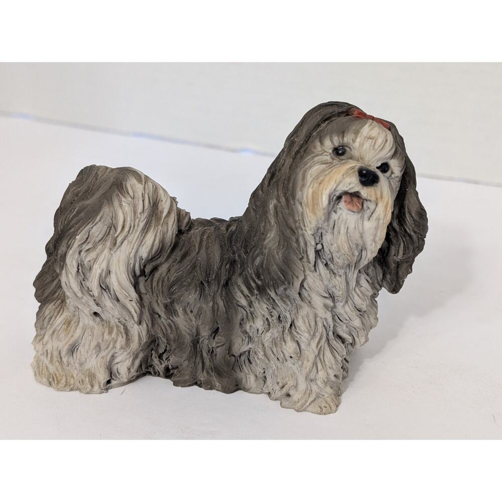 Castagna 1988 Italy Shih Tzu Figurine Realistic Textured Dog Sculpture